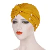 mode musulmane femmes élastique velours perles turban casquettes islamique hijab bonnet musulman femme foulard indien chapeau turbante mujer