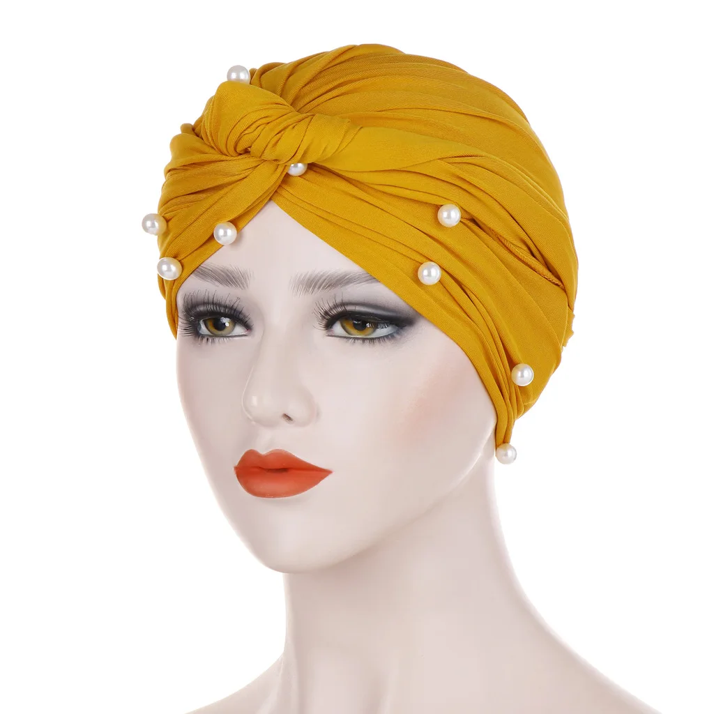 mode musulmane femmes élastique velours perles turban casquettes islamique hijab bonnet musulman femme foulard indien chapeau turbante mujer