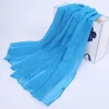 longue écharpe en lin de coton de couleur bonbon pour femmes musulmanes, hijab musulman, écharpe de document solide, châles doux, haute qualité, 180x55cm