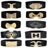 65cm mode féminine élastique classique noir ceinture large taille ceinture extensible pour les femmes Cinch accessoires robe manteau vêtements ceinture