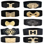 65cm mode féminine élastique classique noir ceinture large taille ceinture extensible pour les femmes Cinch accessoires robe manteau vêtements ceinture