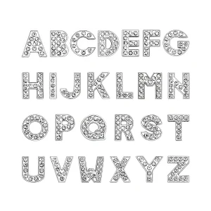 Breloques en strass avec lettres coulissantes pour la fabrication de bijoux, Bracelet pour femmes, 8mm, Alphabet A-Z, collier pour animaux de compagnie, accessoires de bricolage, cadeau