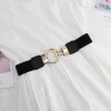 ceinture élastique de luxe pour filles, nouvelle jupe de robe, taille large élastique, boucle ronde dorée, ceintures décoratives pour femmes