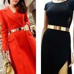 Ceinture de taille vintage élégante pour femme, métal Bling, or, argent, fête, environnement simple et réglable