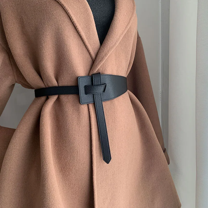Ceintures de styliste pour femmes, haute qualité, nœud en cuir Pu souple, longue ceinture, taille large, manteau, Corset, Cummerbunds