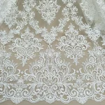 Tissu en dentelle pour robe de mariée, robe de mariée élégante, vente chaude par cour, largeur 130cm