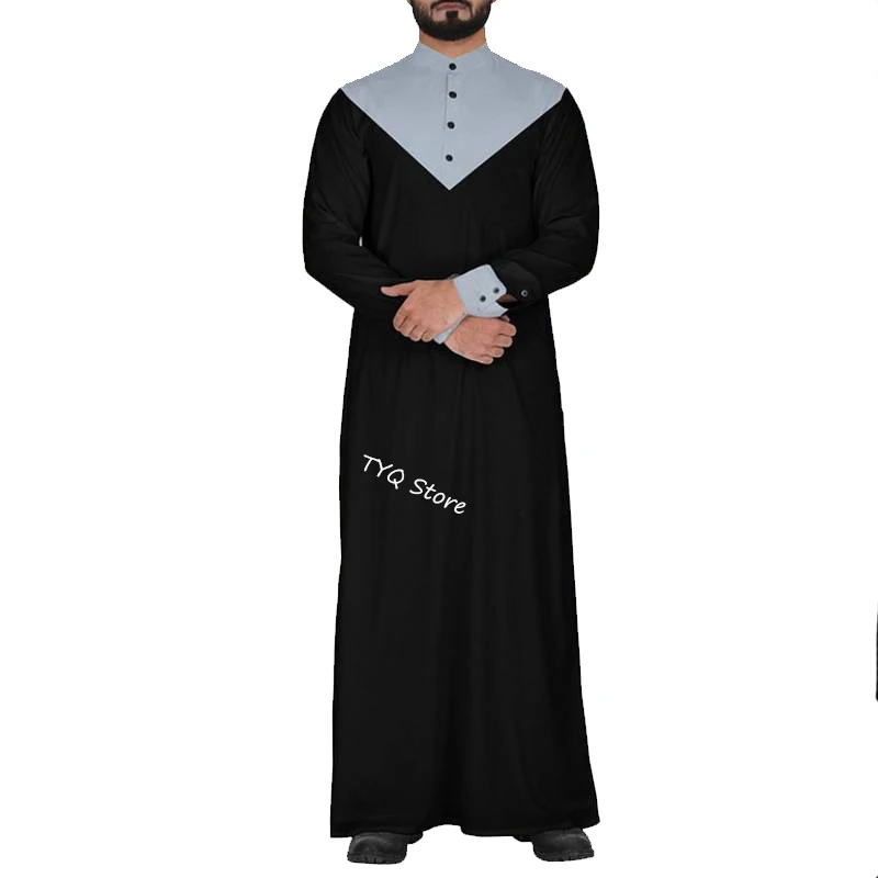 mode hommes vintage islamique musulman kaftan abaya saoudien dubaï col robes jubba thobe manches sulfindien vêtements s 5xl