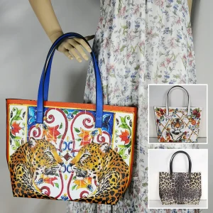 Sac fourre-tout en cuir pour femmes, sac à main de corps Cros, sac de plage de voyage initié, imprimé animal, grande fleur, roredémarrage, mode féminine