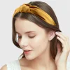 Été satin bandeau femme noeud cheveux cerceau solide mode cheveux bandeaux tissu large pince à cheveux femme bureau cheveux accessoires