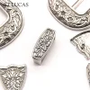 1 ensemble de boucles de ceinture en métal rétro vintage de 2.5cm, pour chaussures, sac, bricolage, ensemble d'artisanat en cuir, couleur argent antique, accessoires de vêtement
