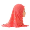 h043 belle petite fille, hijab amira avec filet à fleurs pour enfants de 2 à 7 ans, écharpe islamique, turban