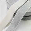 bande élastique en soie or argent, 5/10 mètres, 25 50mm, sangle en caoutchouc polyester, bricolage, ceinture de jupe, accessoires de couture