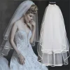 voile de mariée court et simple en tulle, deux couches avec peigne, voile de mariée blanc ivoire pour mariée, accessoires de mariage