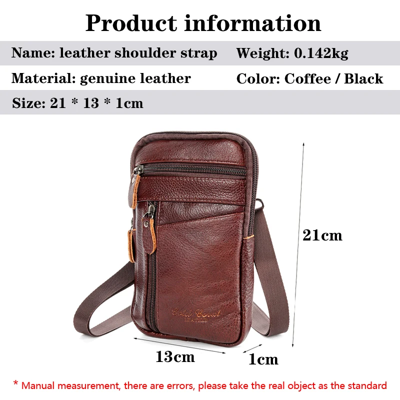 Pochette de téléphone en cuir pour hommes, sac de ceinture, sac à bandoulière, sac de taille Vintage multifonction pour l'extérieur, sac de taille suspendu pour loisirs