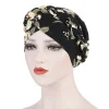 foulard turban musulman en coton imprimé pour femmes, casquettes hijab intérieures islamiques, foulards arabes