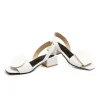noir blanc sandales femmes chaussures été talons carrés sans lacet bureau dames chaussures personnalisé en cuir verni sandalias mujeres wsh3893