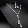 jowater dstress ensembles de bijoux de luxe simples pour patients de mariage, colliers de la présidence, boucles d'oreilles pmotdangle, mode, cristal complet, 1 ensemble