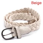 Ceinture tressée en ULde chanvre pour femme, marron, blanc, tissage féminin, vêtements habnommée