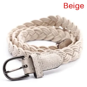 Ceinture tressée en ULde chanvre pour femme, marron, blanc, tissage féminin, vêtements habnommée