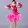 robe de danse latine à franges et paillettes pour filles, salsa cha cha samba tango, robes de danse de salle de bal pour enfants, frange professionnelle