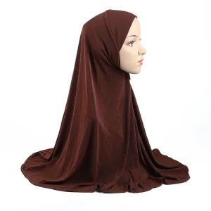 Hijab musulman de grande taille, écharpe islamique à enfiler, bandeau, H062, 70x70cm