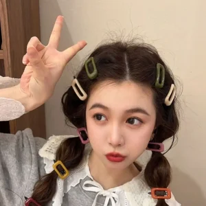 1 paire de pinces à cheveux de Style coréen, simples, légères, assorties à tout, Barrettes carrées de couleur Morandi, accessoires pour cheveux