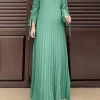 ZANZEA-Robe Longue de Soirée Plissée à Manches sulfpour Femme Musulmane, Hijab, Abaya, Maxi, Mode, Printemps