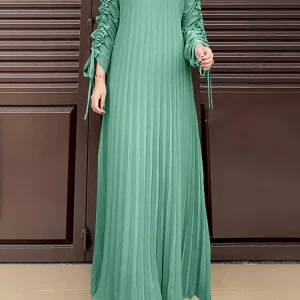 ZANZEA-Robe Longue de Soirée Plissée à Manches sulfpour Femme Musulmane, Hijab, Abaya, Maxi, Mode, Printemps ZANZEA-Robe Longue de Soirée Plissée à Manches sulfpour Femme Musulmane, Hijab, Abaya, Maxi, Mode, Printemps