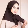 foulard de sauna musulman respirant pour femme, turban, bonnet, châle uni, cou, tête, hijab, prêt à attacher
