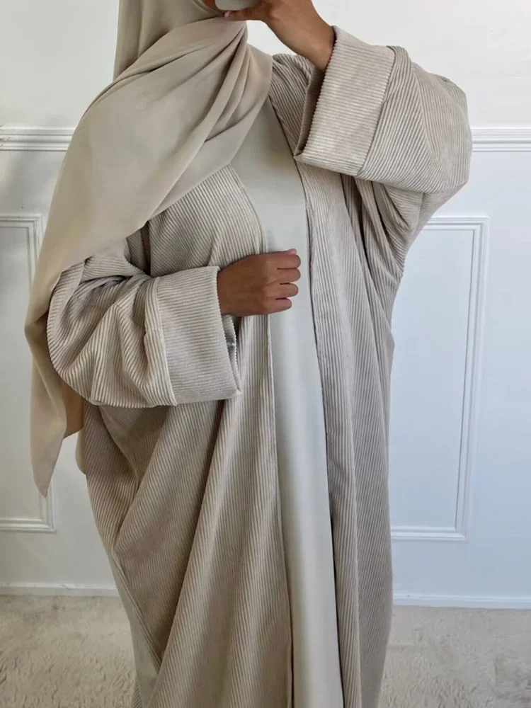 abaya robe longue en velours côtelé pour femmes musulmanes, caftan marocain éducatif, robes de soirée, optique eid, cadigan, dubaï, automne
