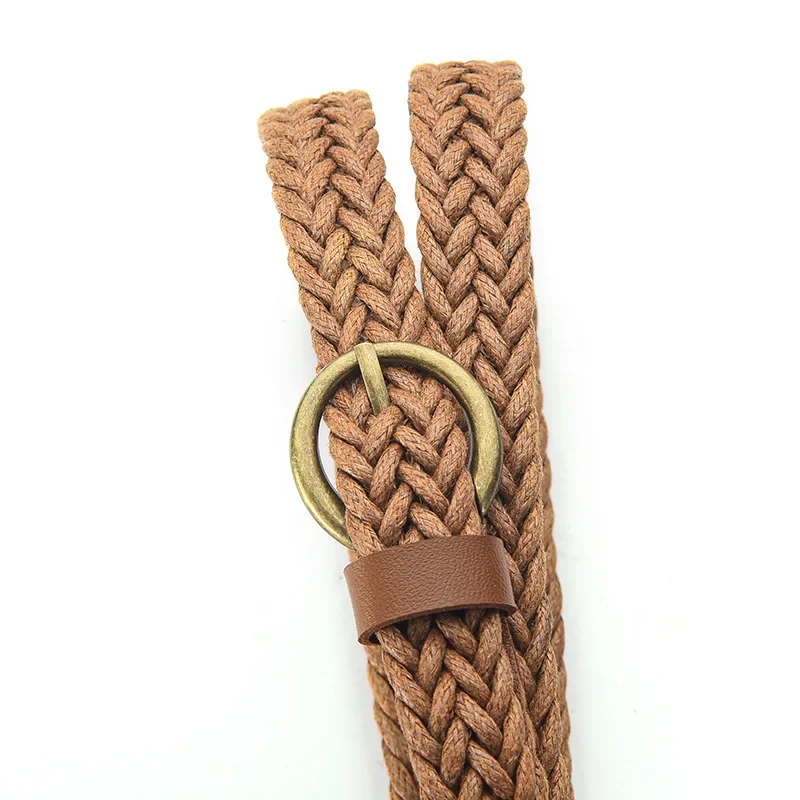 Ceinture de chemise décorative en corde de taille fine tissée rétro, ceinture pour dames à la mode, haute assortie, polyvalente, nouveau modèle, accessoire pour femmes