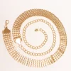 chaîne de taille en métal doré pour femmes, punk, ceinture de luxe, design creux, pour robe, jupe, sangle décorative