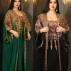 Eid 2 pièces ensemble avec Robe intérieure fête Abaya femmes Ramadan Cardigan Robe longue costumes caftan robes Largos Robe Jalabiya