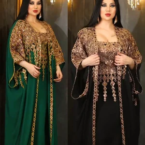 Eid 2 pièces ensemble avec Robe intérieure fête Abaya femmes Ramadan Cardigan Robe longue costumes caftan robes Largos Robe Jalabiya