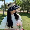 Chapeau de soleil de sport respirant, visière à fleurs, casquette à grand bord, doux, vide, Style coréen, Protection UV, chapeau de soleil pour femmes, été Chapeau de soleil de sport respirant, visière à fleurs, casquette à grand bord, doux, vide, Style coréen, Protection UV, chapeau de soleil pour femmes, été