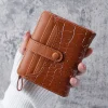 mini portefeuille pochette imprimé crocodile, porte carte de crédit court, porte cartes et porte monnaie pour femmes