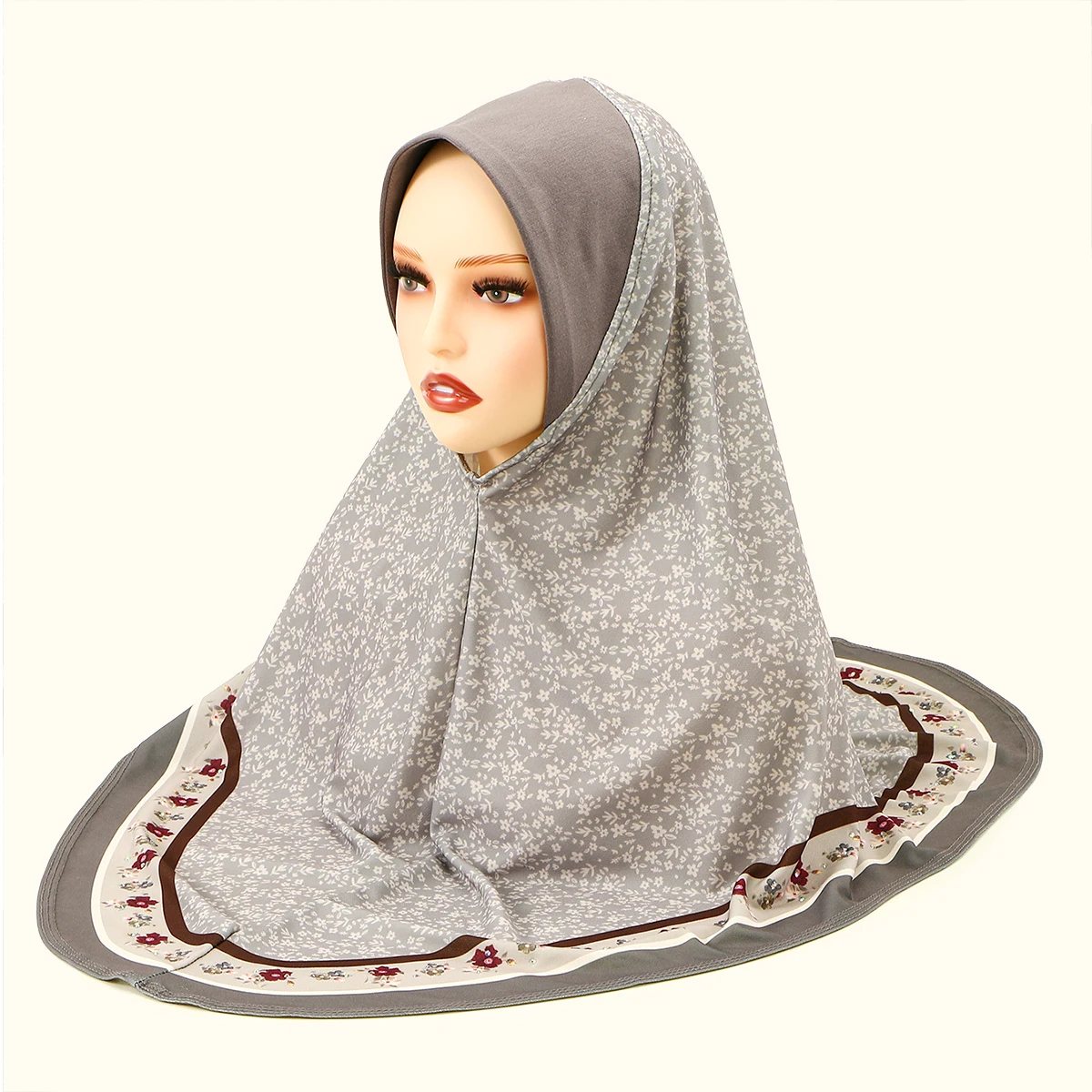 mode mousseline de soie instantanée hijab couverture complète tête femmes doux en mousseline de soie amira écharpe islam femme ramadan foulard imprimé turban