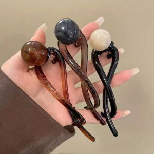 Pince à cheveux simple en perles, épingle à cheveux torsadée haut de gamme, crée une coiffure exquise, adaptée aux fêtes d&rsquo;anniversaire et à un usage quotidien