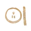 ensemble de bijoux plaqués or 18 carats, collier ras du cou africain de dubaï, boucles d'oreilles, bagues, ensembles de bijoux de mariée pour femmes
