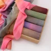 châle en coton hijab modal musulman de grande taille pour femmes, écharpe aquarelle dégradée, foulard de protection solaire, turban islamique, bandeau ramadan