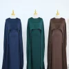 ensemble abaya deux pièces avec robe kimono à manches sulfpour femme musulmane, vêtements islamiques, kaftan, robes de soirée, pour eid ramadan