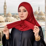 Foulard musulman pour femmes, Hijab antidérapant, couverture complète, conception de bande élastique quotidienne, matériau doux, respirant, confortable, antidérapant