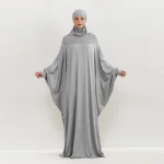 Robe de prière une pièce à manches smocks pour femmes, abayas musulmanes, hijab, jilbabs, kaftans à capuche, robe islamique, dubaï, saoudien, modestie turque