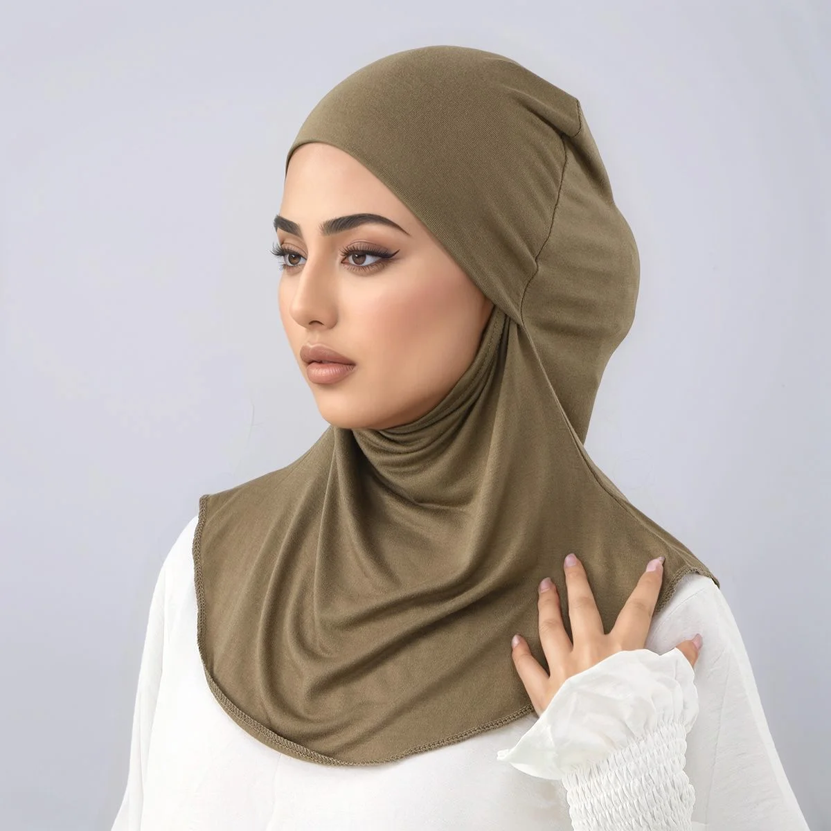 nouveau jersey hijab instantané pour femmes musulmanes hijab solide extensible sous capuchon foulard multi fonctionnel bandeau casquette intérieure de prière