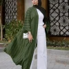 abaya – kimono musulman à rayures solides, cardigan ethnique rétro, robe de dubaï, moyen orient, arabie saoudite, vêtements eid, nouvelle mode 2024
