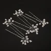 Épingles à cheveux de mariée en perles pour femmes, 5 pièces, accessoires de cheveux de mariage en argent, bijoux faits à la main en or, ornements de fête de mariée