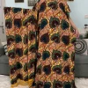 Abayas pour femmes 2025 imprimé coton doux coupe ample Femme Robe africaine Islam Nigeria robes avec 160×80 glands châle Sacrf