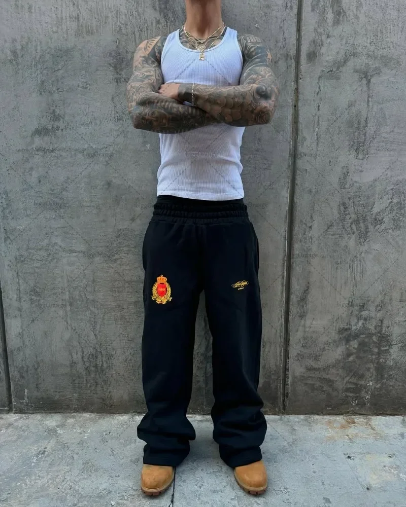 sweat à capuche pour hommes, style hip hop américain, décontracté, harajuku, rétro, mode, vêtements de rue, pantalon, classique, lettre imprimée, ensemble avec fermeture éclair