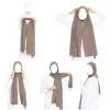 75*175cm facile à porter jersey hijab écharpe couleur unie fente modale instantanée hijab mince doux crème solaire pull tête enveloppement pour les femmes
