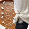 pince à vêtements magnétique avec chaîne, boutons métalliques multifonctions, pour vêtements, écharpe, pantalon, jambes, fixation de manchette, broche magnétique, décoration